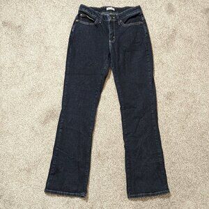 WOMEN'S "Lee" Lower on the Waist" Mid-Rise Flare Denim Blue Jeans; Size 6S